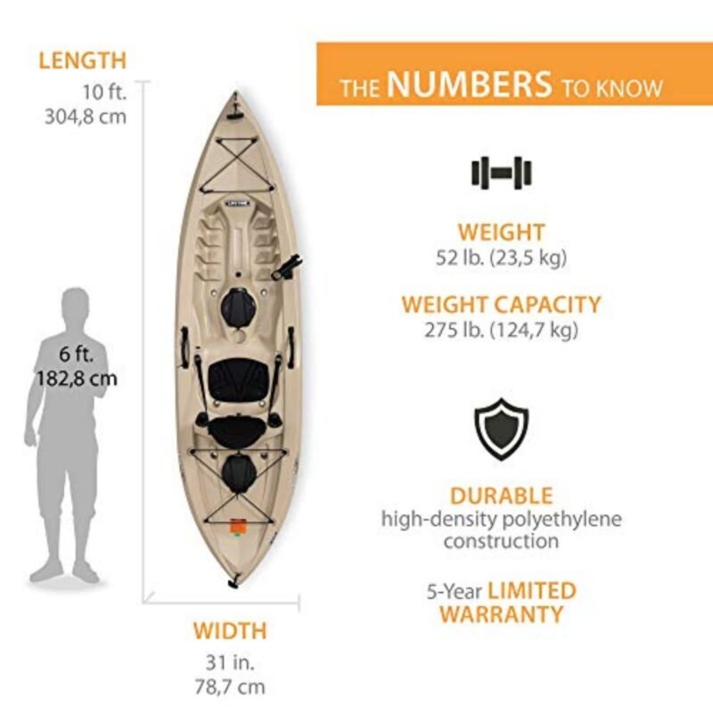 Lifetime Tamarack Angler 100 10′ Sit-On-Top Fishing Kayak – Stable HDPE Hull, Adjustable Seat & Rod Holders - Image 20