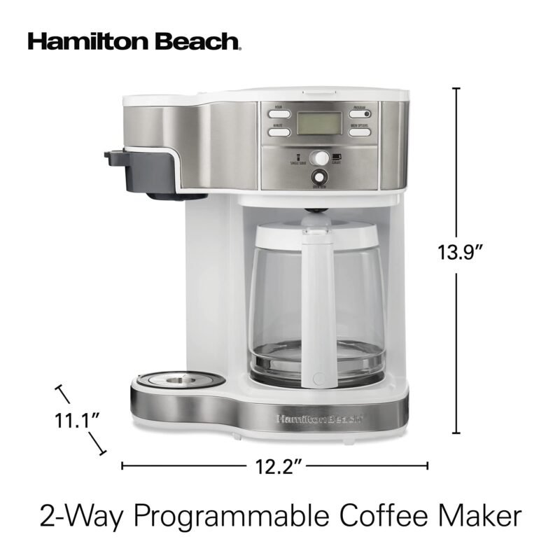 Hamilton Beach 2-Way Coffee Maker – 12-Cup Programmable Drip Machine & Single Serve Brewer, Auto Pause & Pour, Eco-Friendly, Dual Water Reservoirs, Black (49980R) - Image 15