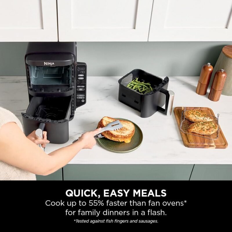 Ninja SL300UK Double Stack Air Fryer - Vertical Dual Zone, 7.6L, 2 Drawers & Racks, 6 Cooking Functions, Space Saving Design, Black - Image 21