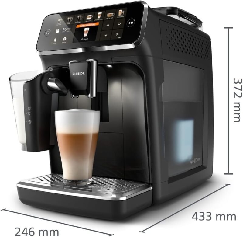 Philips 5400 Series EP5446/70 – Fully Automatic Espresso Machine with LatteGo, Ceramic Grinder & 12 One-Touch Beverages (Black) - Image 3