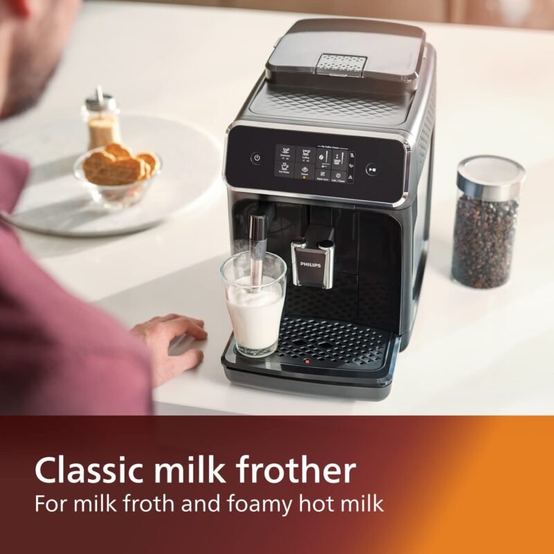 Philips 2200 Series EP2220/10 – Fully Automatic Espresso Machine with Pannarello Frother, Ceramic Grinder & AquaClean Filter (Matte Black) - Image 9