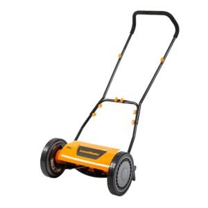 LawnMaster 16″ (40.6 cm) 5-Blade Manual Reel Lawn Mower – 4-Position Height, 22 lb (10 kg)