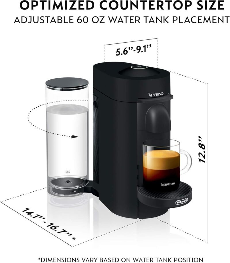 Nespresso VertuoPlus Coffee & Espresso Maker by De'Longhi – Grey | 4 Brew Sizes, 1.18L Removable Tank, Centrifusion Technology - Image 61