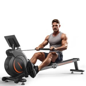 YOSUDA Magnetic & Water Rowing Machine – Foldable Home Rower, 159 kg Capacity, Bluetooth App, Tablet Holder & Comfortable Seat