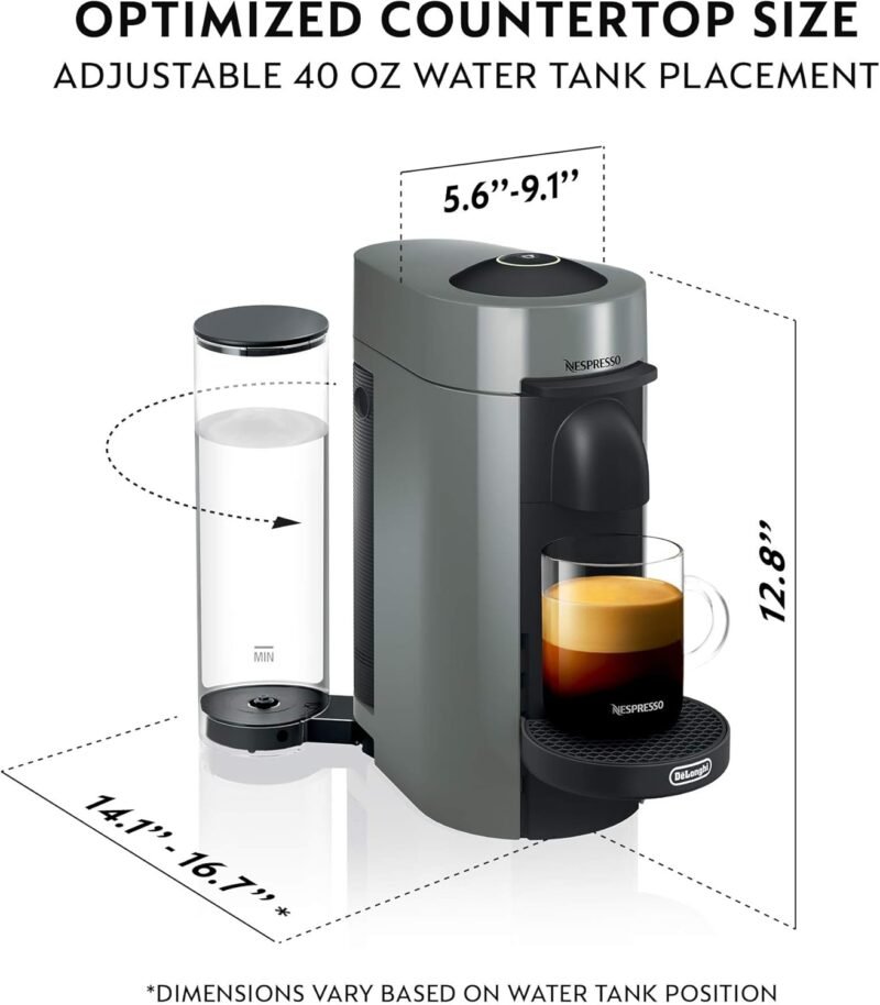 Nespresso VertuoPlus Coffee & Espresso Maker by De'Longhi – Grey | 4 Brew Sizes, 1.18L Removable Tank, Centrifusion Technology - Image 53