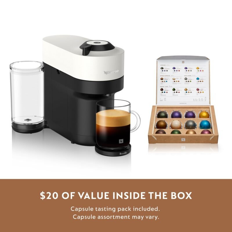 Nespresso Vertuo Pop+ Coffee & Espresso Maker by Breville – Coconut White | 5 Brew Sizes, 0.74L Removable Tank, Compact & Sustainable Design - Image 56