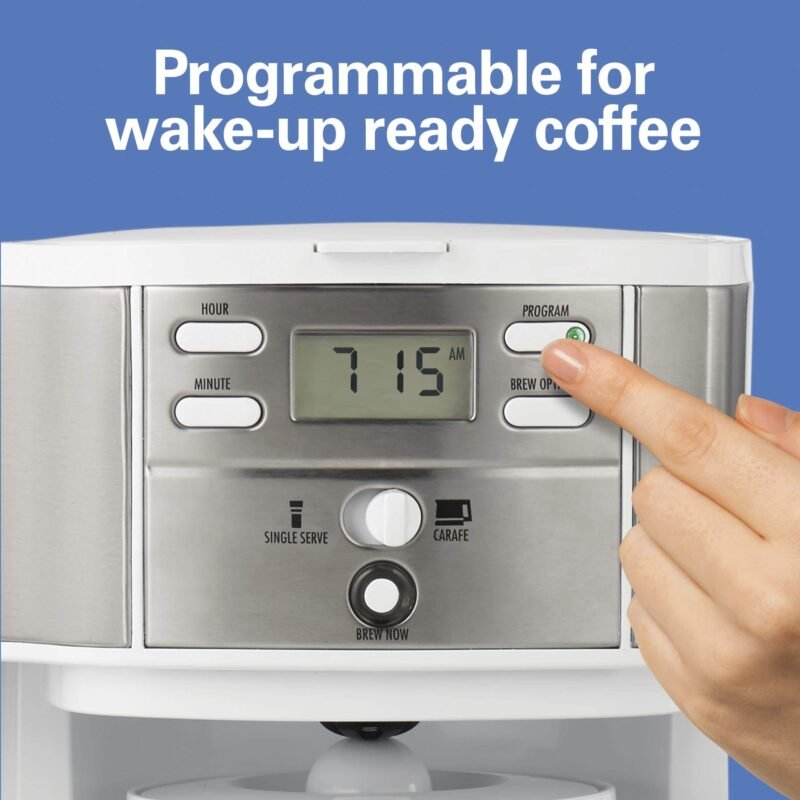 Hamilton Beach 2-Way Coffee Maker – 12-Cup Programmable Drip Machine & Single Serve Brewer, Auto Pause & Pour, Eco-Friendly, Dual Water Reservoirs, Black (49980R) - Image 13