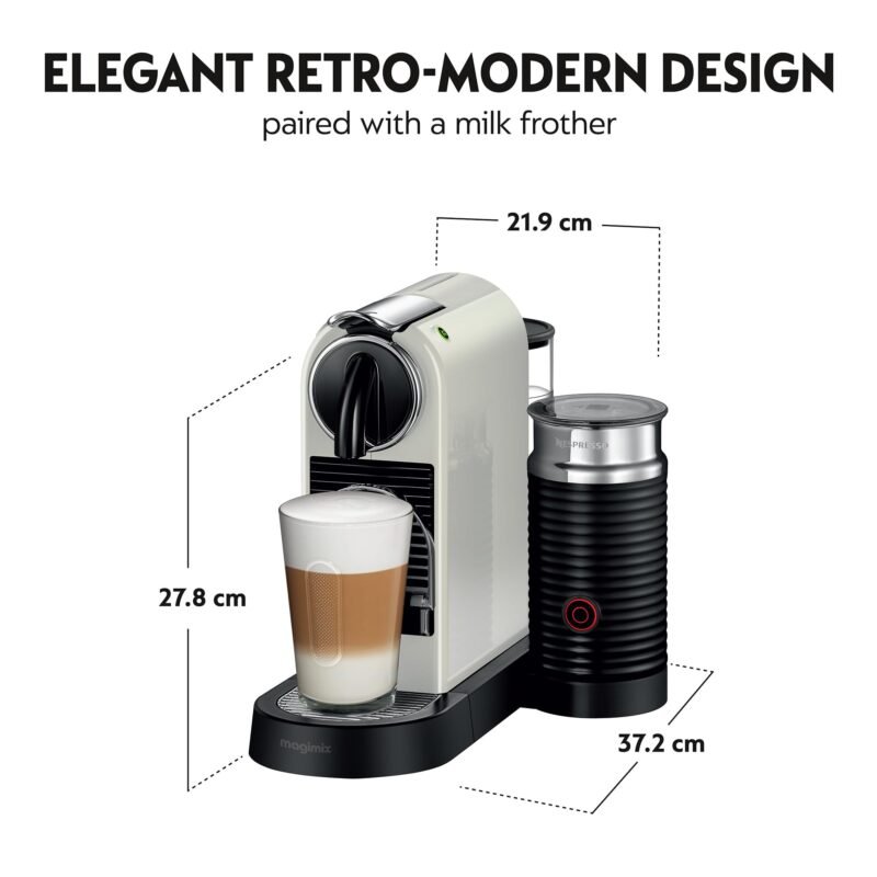 Nespresso CitiZ & Milk EN267.WAE – 19-Bar Capsule Espresso & Cappuccino Maker with Built-In Aeroccino3, 2 Cup Sizes, Welcome Set (White) - Image 9