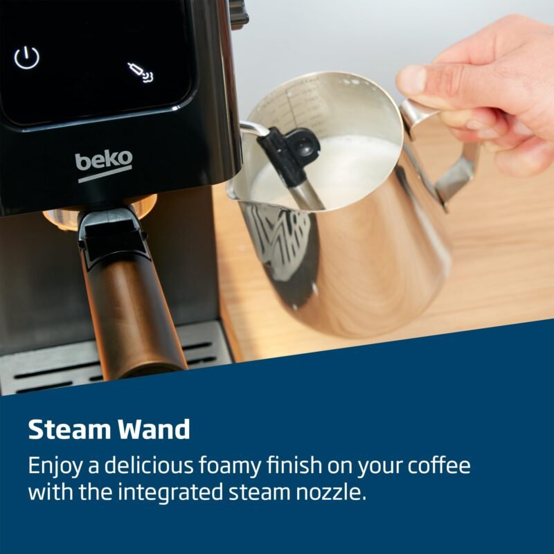 Beko CaffeExperto CEP5304X – Semi-Automatic Espresso Machine with Colour Touch Display & Integrated Milk Jug, Dual Nozzle, 15-Bar, Silver - Image 4