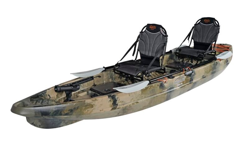 BKC Brooklyn 13.0 Pro Tandem 12′ 8″ Sit-On-Top Fishing Kayak – 2-3 Person HDPE Tandem Kayak with Dual Adjustable Seats & Rod Holders - Image 3