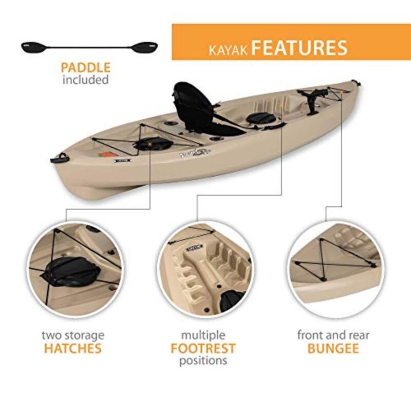 Lifetime Tamarack Angler 100 10′ Sit-On-Top Fishing Kayak – Stable HDPE Hull, Adjustable Seat & Rod Holders - Image 22