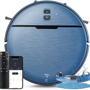iMartine BR151 Robot Vacuum and Mop Combo – 2-in-1 Slim Robotic Cleaner with 2300Pa Suction, App/Voice/Remote Control, Self-Charging, Quiet Operation for Pet Hair, Hard Floors & Low Pile Carpet