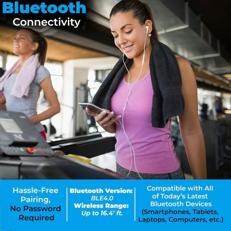 SereneLife SLFTRD18 Folding Treadmill – 0.6–6 MPH, 4-Level Manual Incline, Bluetooth App Sync, 39.3″×15.7″ Belt, Compact Digital Trainer - Image 16