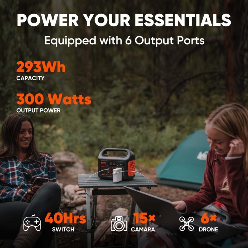 Jackery Explorer 300 Portable Power Station – 293Wh Lithium Battery Backup, 300W AC Output, Solar Generator Compatible, Fast Recharge via USB-C & Wall, Ideal for Camping, Travel & Emergency Power - Image 9