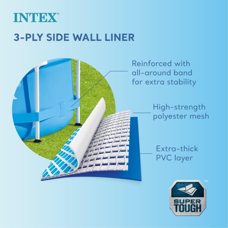 Intex 28211EH Metal Frame Pool Set – 12ft (3.66m) x 30in (76cm) Round Above Ground Swimming Pool with 530 GPH Pump – 1,718 Gallon (6,504L) Capacity – 3-Ply Puncture-Resistant PVC – Rust-Resistant Frame - Image 24