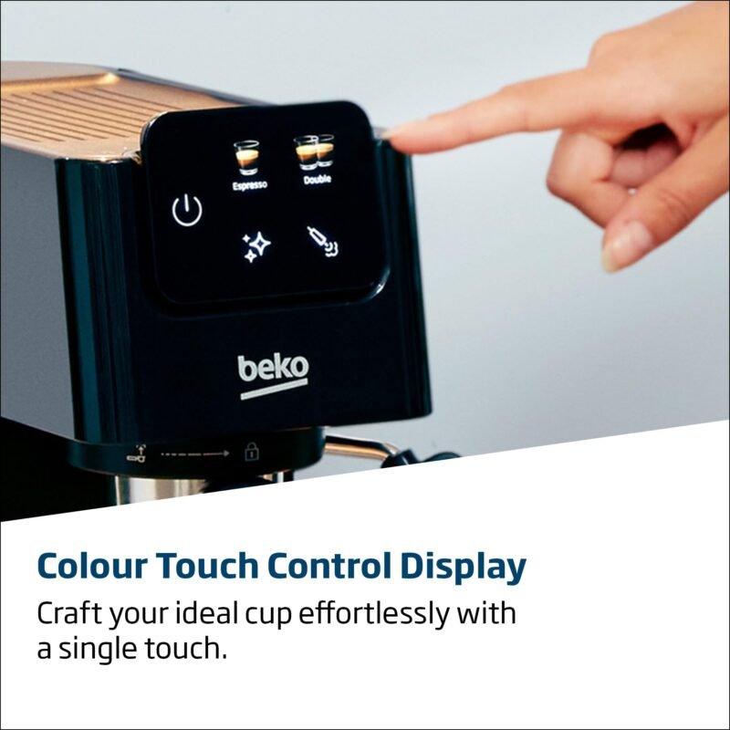 Beko CaffeExperto CEP5304X – Semi-Automatic Espresso Machine with Colour Touch Display & Integrated Milk Jug, Dual Nozzle, 15-Bar, Silver - Image 3