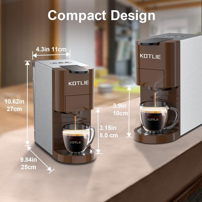 KOTLIE AC-513HF 5-in-1 19-Bar Multi-Capsule Espresso Machine – Compatible with Nespresso Original, Dolce Gusto, Lavazza Mio, L’OR, Ground & ESE Pods - Image 49