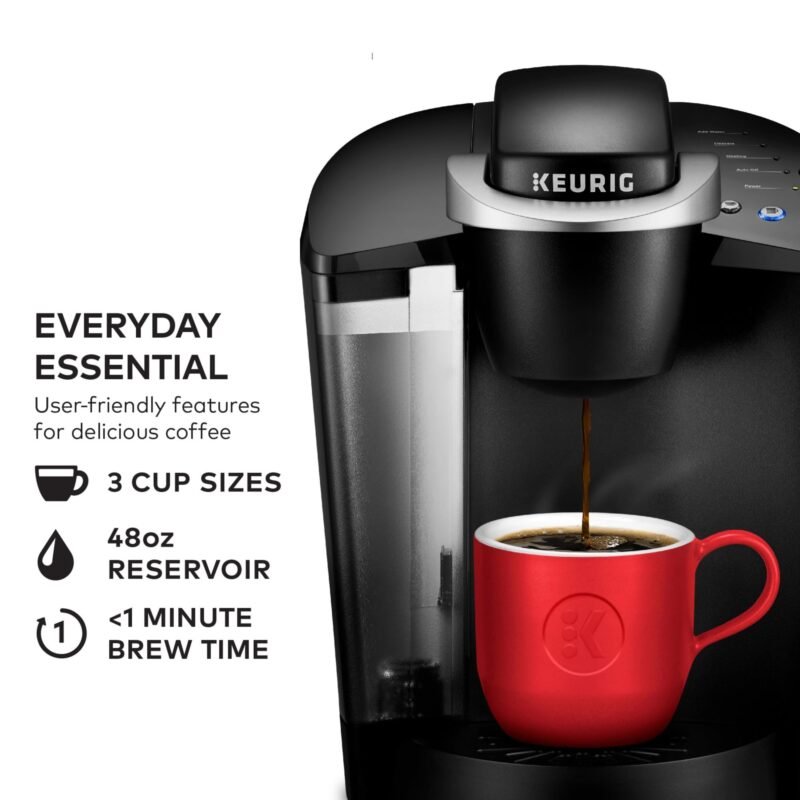 Keurig K-Classic Single Serve Coffee Maker – Programmable Drip Machine for K-Cup Pods, 3 Brew Sizes (6–10 oz / 177–296 ml), 48oz (1.42 L) Removable Reservoir, Auto-Off, Black - Image 5
