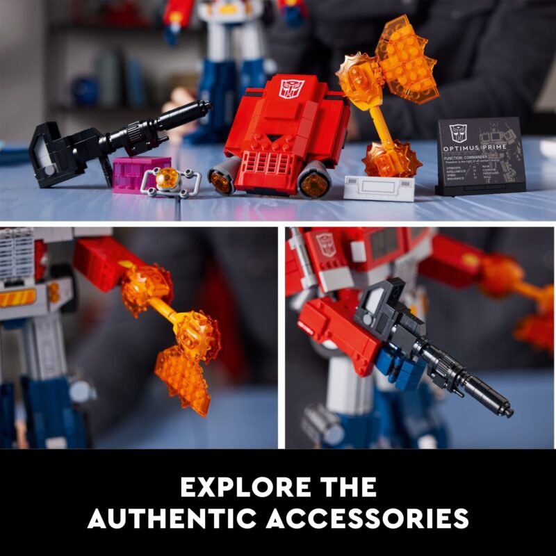 LEGO Icons Optimus Prime Transformers Set 10302 – 2-in-1 Robot and Truck Collectible Model Kit for Adults with Weapons & Accessories – Build & Display Autobot Leader – 1,508 Pieces - Image 5