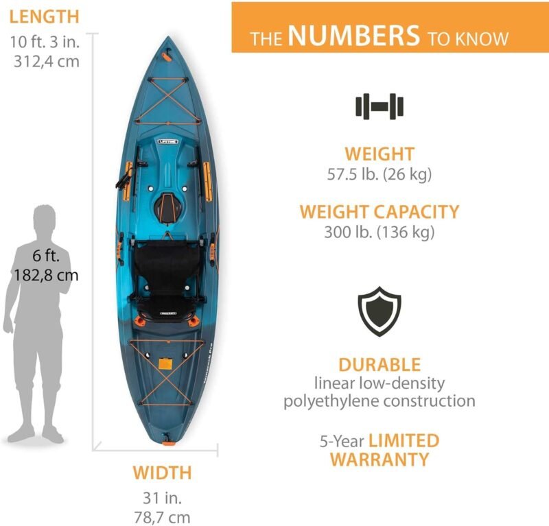 Lifetime Tamarack Pro 103 Sit-On-Top Fishing Kayak – 10 ft 3 in, Lightning Fusion, 300 lb Capacity - Image 2