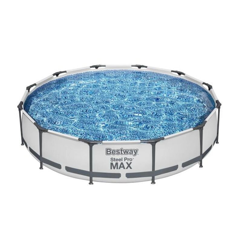 Bestway Steel Pro MAX 12ft (3.66m) x 30in (76cm) Round Above Ground Swimming Pool Set with Filter Pump – 6,473L Capacity – Durable Metal Frame Family Outdoor Pool – Gray - Image 14
