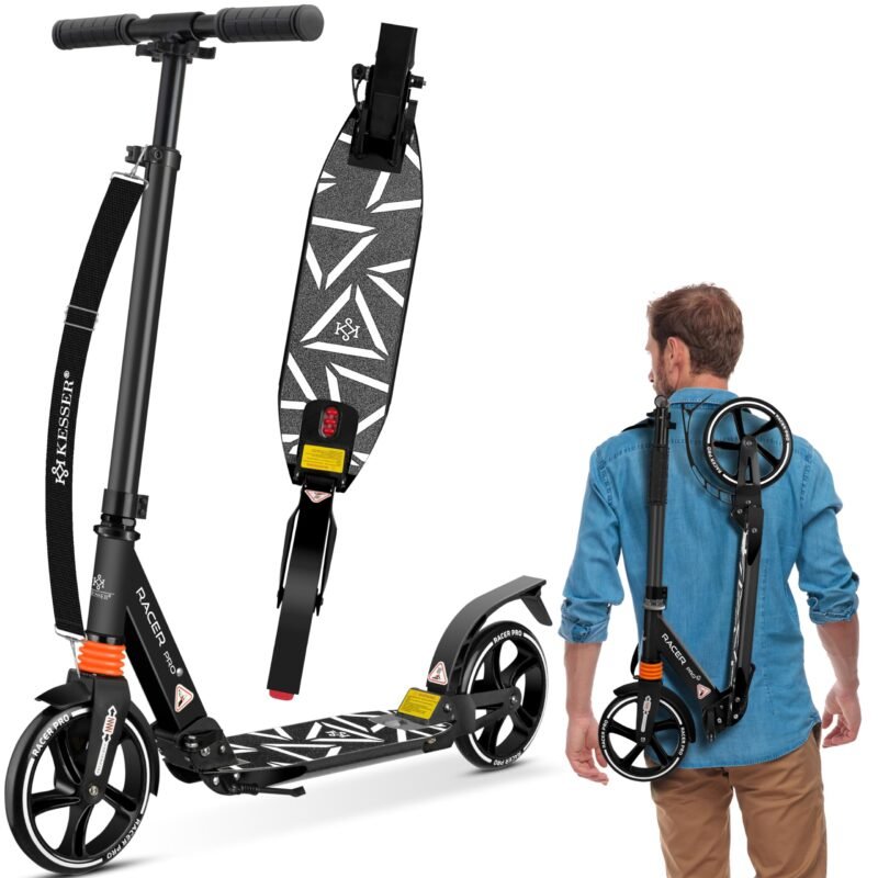 KESSER Pro-S Foldable Kick Scooter – 205 mm Wheels, Lightweight Aluminum, Adjustable Handlebar, 100 kg Max - Image 2