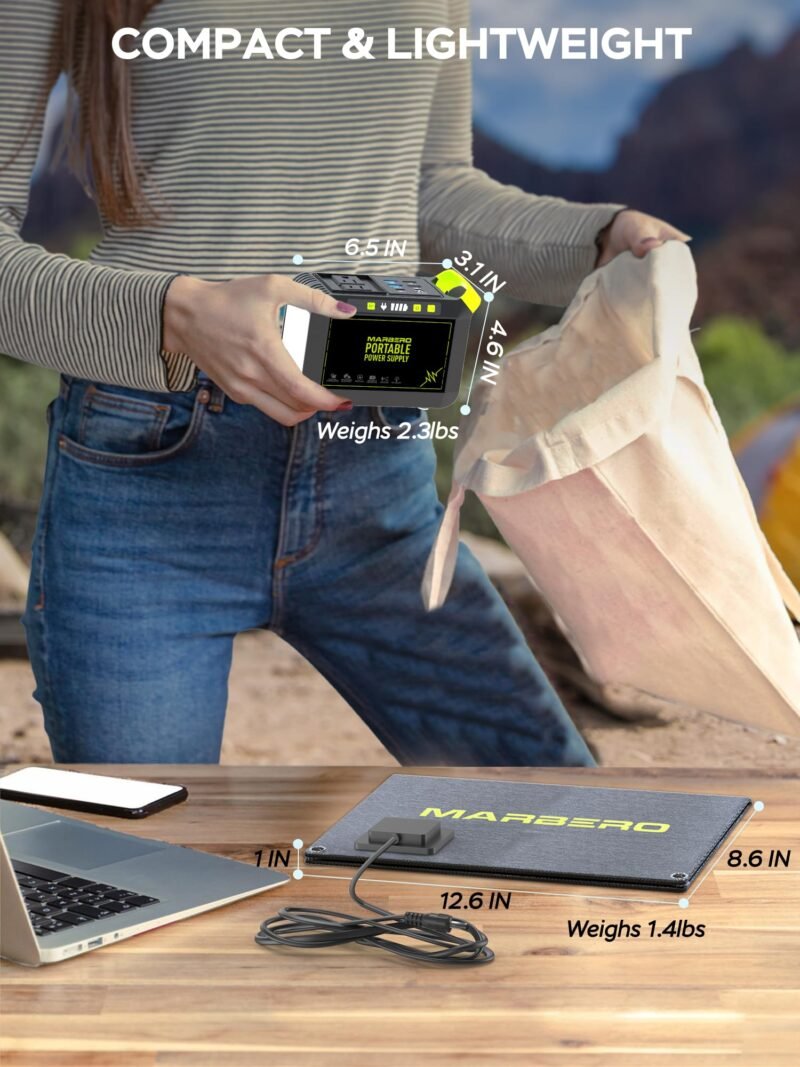 MARBERO M82 Portable Power Station – 88Wh/24000mAh Lithium Battery | 80W AC Output | Solar Rechargeable Backup Power Bank for Camping, Emergency, RV & Outdoor Use - Image 40