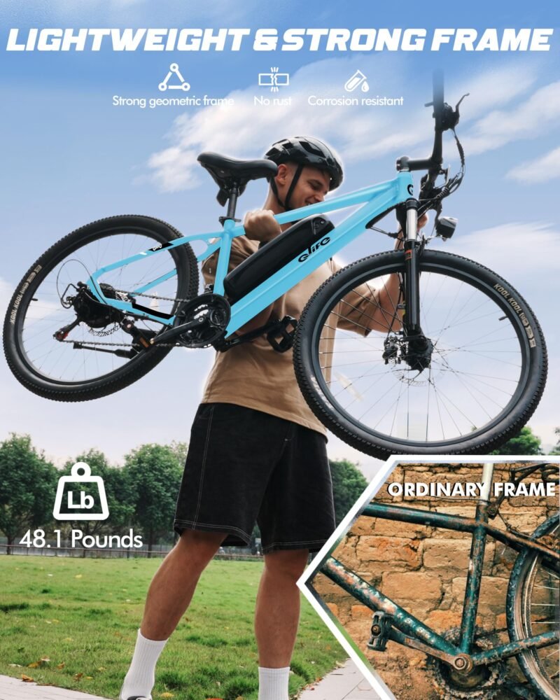 Racer Electric Bike for Adults - 21-Speed Mountain Lightweight Ebike with Peak 750W 22MPH Brushless Motor, 375Wh Removable Battery, 26X2.1 Tire Step Over E-MTB, Up to 40 Miles - Image 26