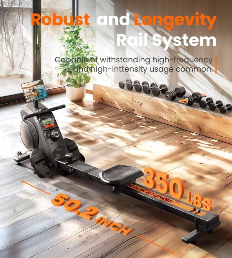 YOSUDA Magnetic & Water Rowing Machine – Foldable Home Rower, 159 kg Capacity, Bluetooth App, Tablet Holder & Comfortable Seat - Image 14
