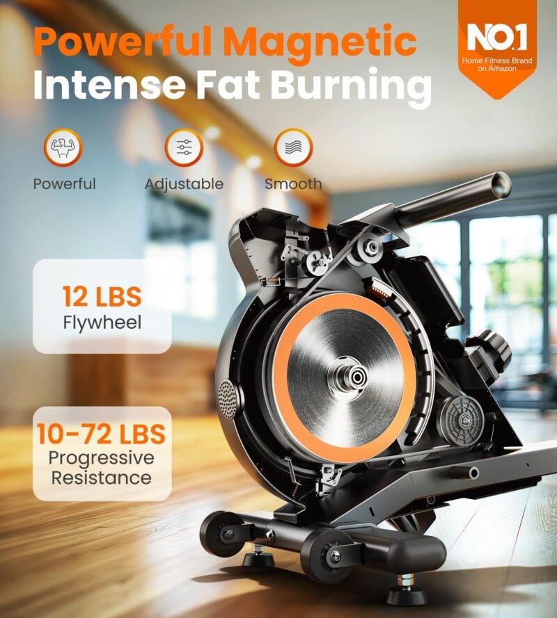 YOSUDA Magnetic & Water Rowing Machine – Foldable Home Rower, 159 kg Capacity, Bluetooth App, Tablet Holder & Comfortable Seat - Image 5