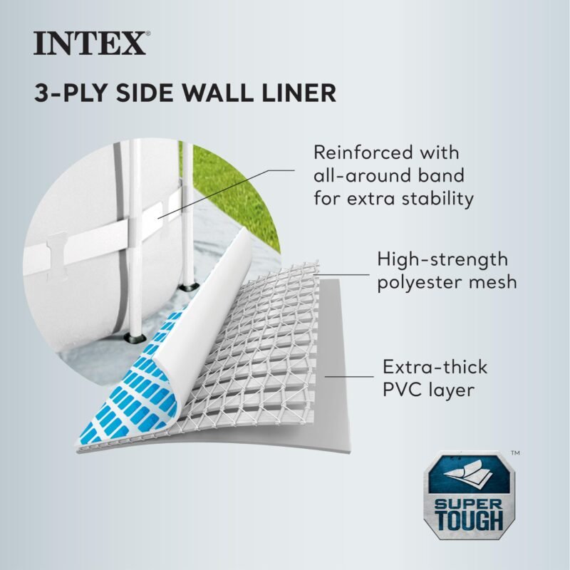 Intex 26701EH Prism Frame 10ft (3.05m) x 30in (76cm) Above Ground Pool Set – 1,185 Gallon (4,486L) Capacity with Filter Pump – Rust & Puncture Resistant, Quick Setup - Image 46