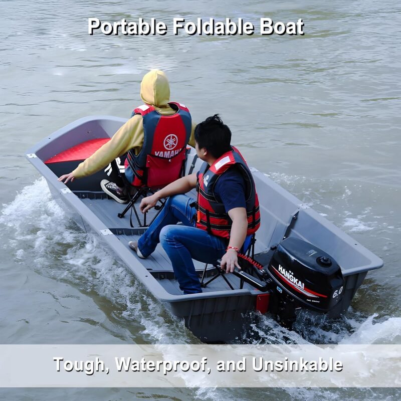 LECARDIO Folding Fishing Kayak for 1–2 Persons – Portable Modular PPR Boat with Bow Air Compartment & Outboard Motor Mount, High Stability - Image 4