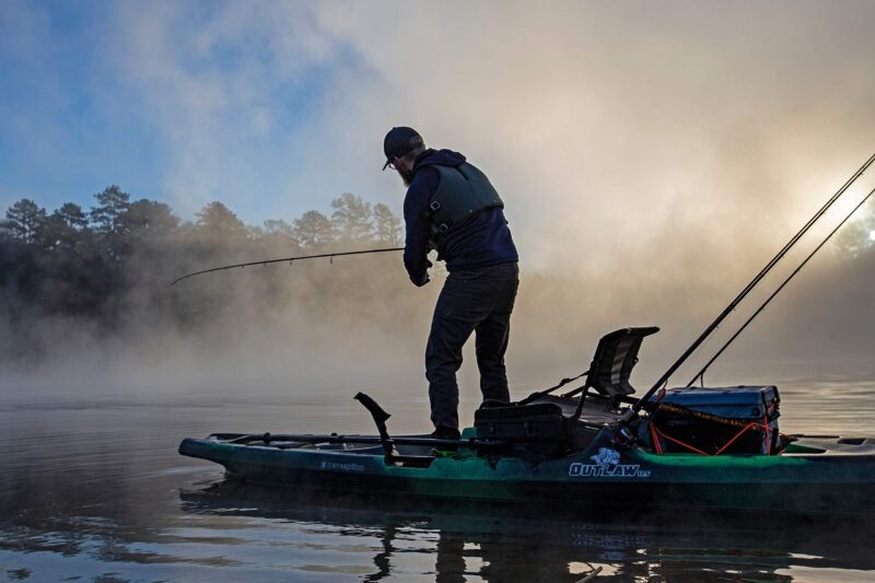 Perception Outlaw 11.5 Sit-On-Top Fishing Kayak – Fold-Away Frame Seat, 4 Rod Holders & Integrated Tackle Trays (11′ 6″, Moss Camo) - Image 17