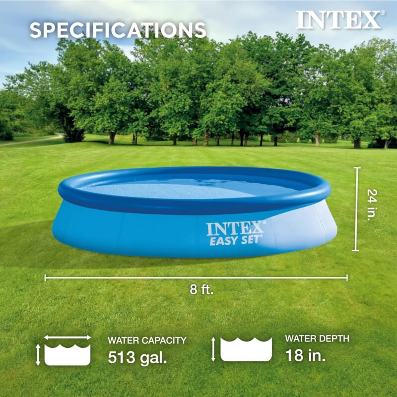 Intex 28167EH Easy Set Inflatable Pool Set – 15ft (4.57m) x 48in (122cm) Round Above Ground Pool with 1,000 GPH Pump, Ladder, Cover & Ground Cloth – 3,736 Gallon (14,141L) Capacity – 3-Ply PVC - Image 34