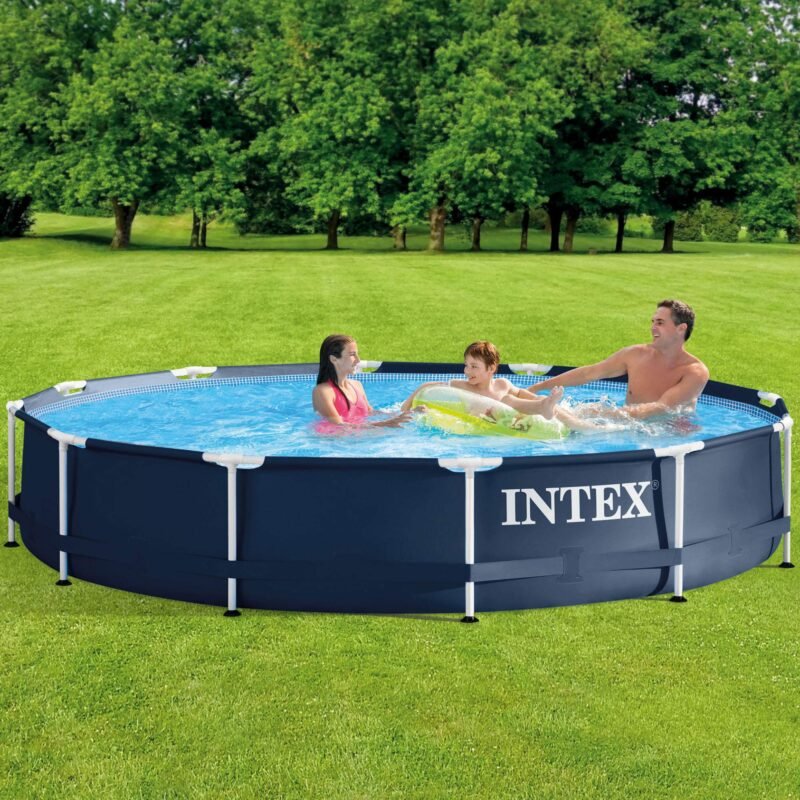 Intex 28211EH Metal Frame Pool Set – 12ft (3.66m) x 30in (76cm) Round Above Ground Swimming Pool with 530 GPH Pump – 1,718 Gallon (6,504L) Capacity – 3-Ply Puncture-Resistant PVC – Rust-Resistant Frame - Image 18