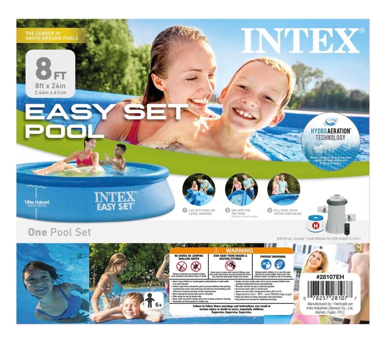 Intex 28167EH Easy Set Inflatable Pool Set – 15ft (4.57m) x 48in (122cm) Round Above Ground Pool with 1,000 GPH Pump, Ladder, Cover & Ground Cloth – 3,736 Gallon (14,141L) Capacity – 3-Ply PVC - Image 39