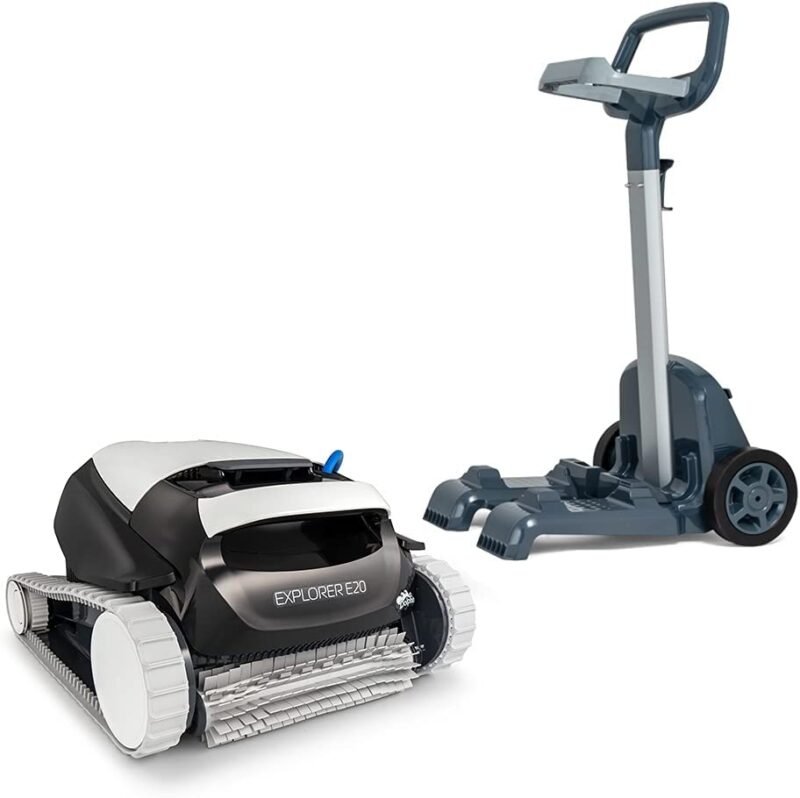 Maytronics Dolphin Explorer E20 Robotic Pool Cleaner with Caddy