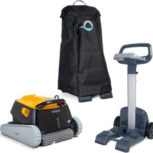 Maytronics Dolphin Triton PS Robotic Pool Vacuum Cleaner with Caddy & Cover